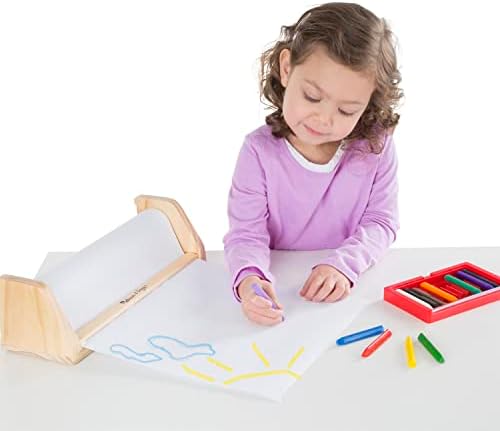 Melissa & Doug Melissa Doug Wooden Tabletop Paper Roll Dispenser With White Bond Paper 12