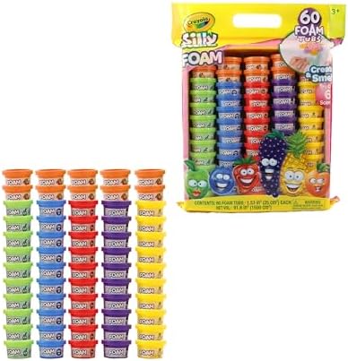 Crayola Play Foam - Silly Scents 60x1oz Scented Foam Beads Modeling Foam in 6 Bright