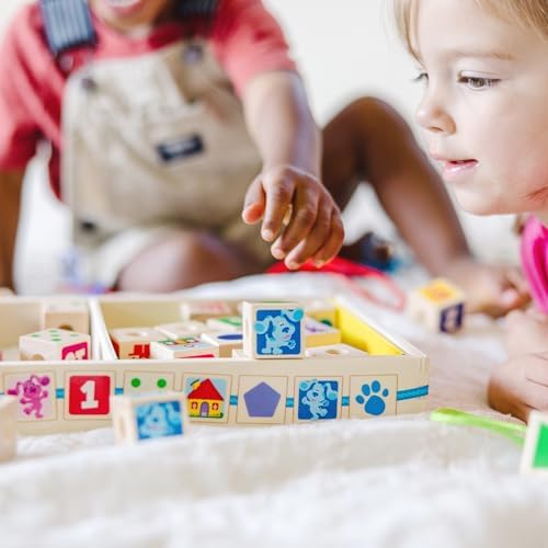 Melissa & Doug Melissa Doug Blue's Clues You Wooden Lacing Beads - 25 Beads 4 Cords - FSC