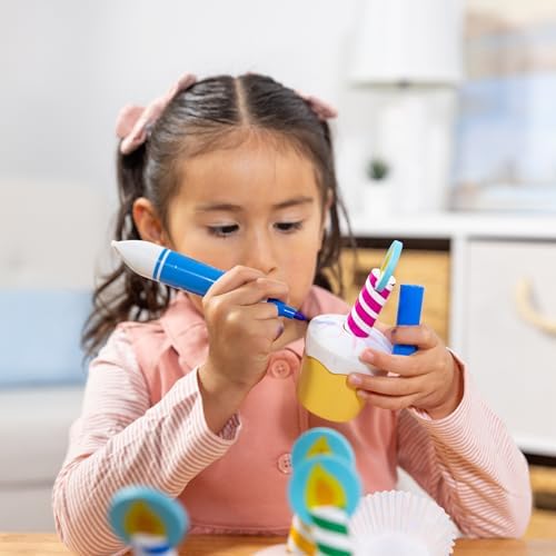 Melissa & Doug Melissa Doug Bake and Decorate Wooden Cupcake Play Food Set - FSC Certified
