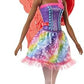 Barbie Dreamtopia Fairy Fashion Doll Pink Hair with Removable Skirt Headband Wings