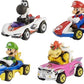 Hot Wheels Mario Kart Set of 4 Die-Cast Toy Cars with Attached Character Drivers Includes
