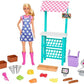 Barbie Careers Playset Farmers Market Set with Blonde Fashion Doll Furniture