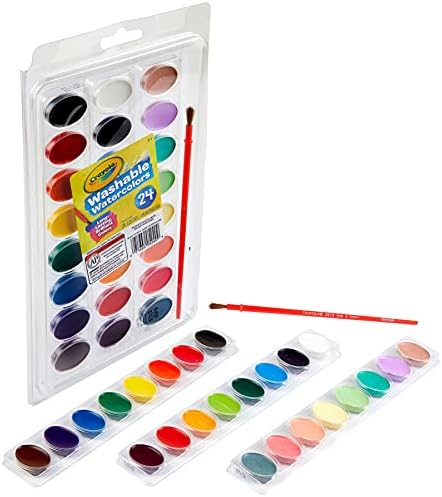 Crayola 24 Ct Washable Watercolors Easy to Clean Up 24 Bright Washable Watercolor Paints