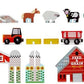 Melissa & Doug Melissa Doug 17-Piece Wooden Take-Along Tabletop Farm 4 Farm Vehicle