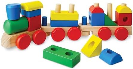 Melissa & Doug Melissa Doug Wooden Stacking Train Learning Toy Vehicle