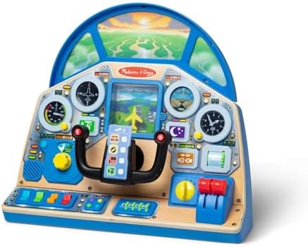 Melissa & Doug Melissa Doug Jet Pilot Interactive Dashboard Wooden Toy for Boys and Girls