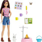 Barbie It Takes Two Stacie Doll Camping Playset with Doll Pet Tent Puppy Sticker Sheet