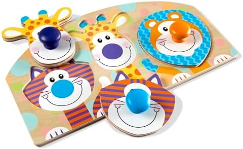 Melissa & Doug Melissa Doug First Play Wooden Jumbo Knob Farm Animal Puzzle 3 pcs