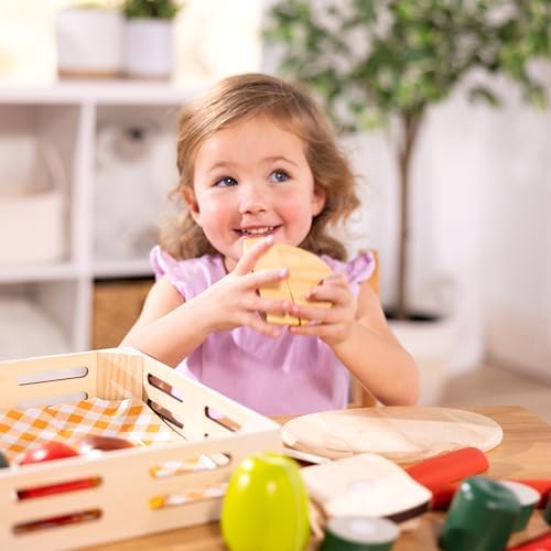 Melissa & Doug Melissa Doug Cutting Food Play Food Set With Wooden Pieces Knife Cutting