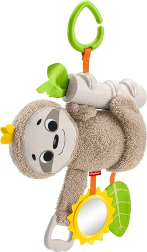 Fisher-Price Baby Toy Slow Much Fun Stroller Sloth Travel Activity with Motion Sensory