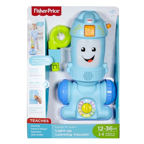 Fisher-Price Toddler Toy Laugh Learn Light-Up Learning Vacuum Musical Push Along for