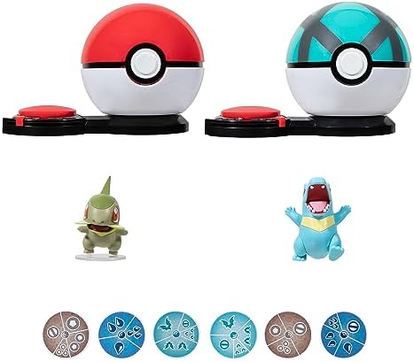 Pokemon Attack Axew Poke Ball vs. Totodile Net Ball Small PKW3164