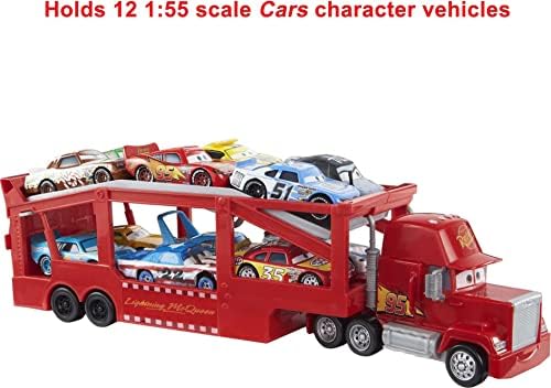 Mattel Disney and Pixar Cars Mack Hauler 13-inch Toy Transporter Truck with Ramp Carry Storage for 12 Vehicle