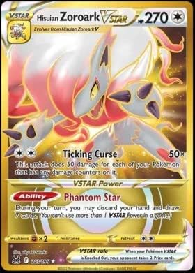 Pokemon - Hisuian Zoroark Vstar 213196 Lost Origin - Secret Rare Gold Holo Foil