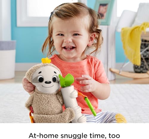 Fisher-Price Baby Toy Slow Much Fun Stroller Sloth Travel Activity with Motion Sensory