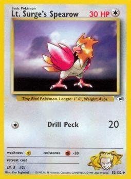 Pokemon - Lt. Surge39s Spearow 52132 - Gym Heroes