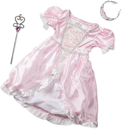 Melissa & Doug Melissa Doug Princess Role Play Costume Set 3 pcs- Pink Gown Tiara Wand