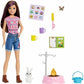 Barbie It Takes Two Stacie Doll Camping Playset with Doll Pet Tent Puppy Sticker Sheet