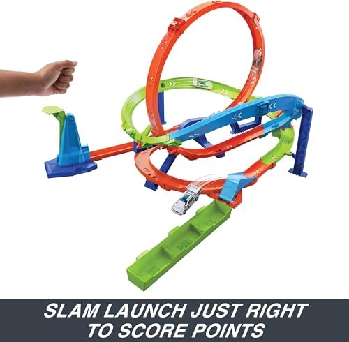Hot Wheels Toy Car Track Set Action Loop Cyclone Challenge Playset