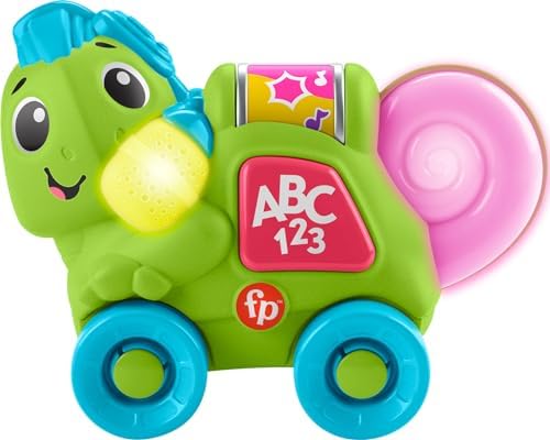 Fisher-Price Baby Learning Toy Link Squad Crawl 'n Colors Chameleon with Music Lights for