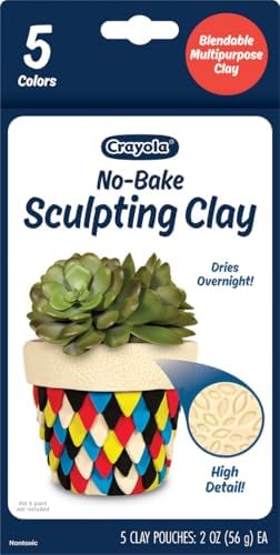 Crayola No Bake Sculpting Clay 5 Colors 2oz Air Dry Modeling Clay Crafting Supplies for