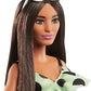 Barbie Fashionistas Doll 200 with Brunette Hair Lime Green Polka Dot Romper Barbie