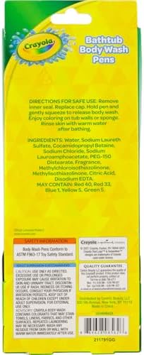 Crayola Taste Beauty Bathtub Bodywash Pens ' Bath per Pack 6 Adult Supervision Recommended
