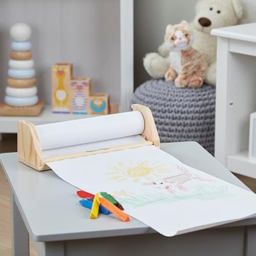 Melissa & Doug Melissa Doug Wooden Tabletop Paper Roll Dispenser With White Bond Paper 12