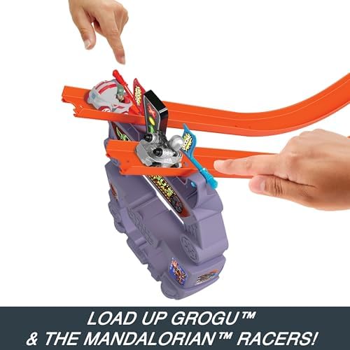 Hot Wheels Star Wars RacerVerse Toy Car Track Set 2 Die-Cast Racers Grogu's Great Race
