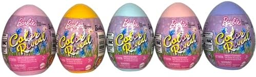 Barbie Color Reveal Pets Easter Egg HCC74 Series Complete Set of 5 Colored Egg Surprises