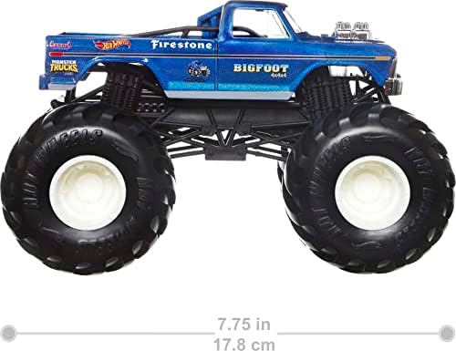 Hot Wheels Toy Monster Trucks Die-Cast Bigfoot inU53 124 Scale Oversized Play Vehicle