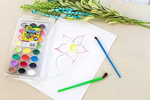 Crayola 24 Ct Washable Watercolors Easy to Clean Up 24 Bright Washable Watercolor Paints