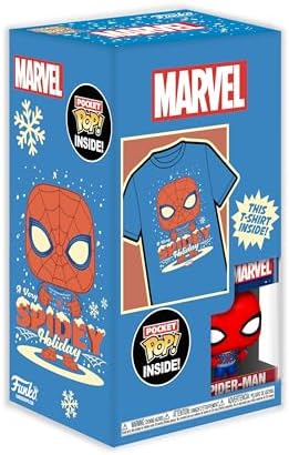 Funko Pocket POP Tee Marvel-Holiday Spiderman - Spider-Man - Medium - M - Marvel Comics -