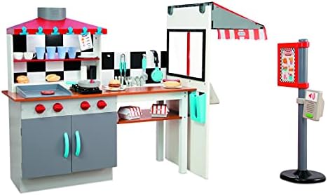 Little Tikes Real Wood Drive-Thru Diner Wooden Play Kitchen with Realistic Lights Sounds