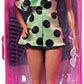 Barbie Fashionistas Doll 200 with Brunette Hair Lime Green Polka Dot Romper Barbie