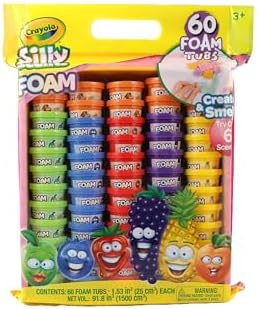 Crayola Play Foam - Silly Scents 60x1oz Scented Foam Beads Modeling Foam in 6 Bright