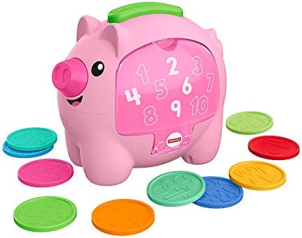 Fisher-Price Baby Musical Toy Laugh Learn Count Rumble Piggy Bank with Songs Motion for
