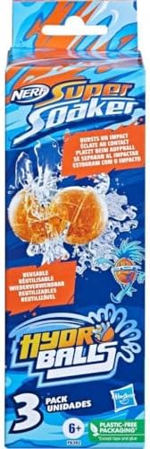 Nerf Super Soaker Hydro Balls 3-Pack Reusable Water Balloons Water-Filled Balls Burst on
