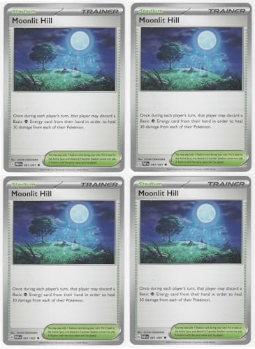 Pokemon Moonlit Hill 081091 - Paldean Fates - Pokemon Trainer Card Playset - x4