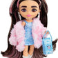 Barbie Extra Minis Doll with Red Black Hair Wearing Flame-Print Dress Moto Jacket 5.5-inch