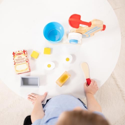 Melissa & Doug Melissa Doug Wooden Make-a-Cake Mixer Set 11 pcs - Play Food and Kitchen Kitchen Playset