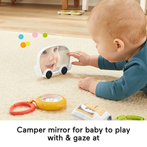 Fisher-Price S'more Fun Camping Gift Set 3 outdoor-themed baby toys and teether for