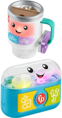 Fisher-Price Baby Toddler Toy Laugh Learn Wake Up Learn Coffee Mug with Learning for