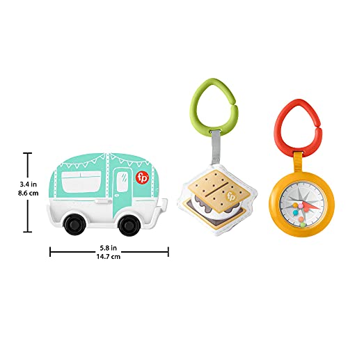 Fisher-Price S'more Fun Camping Gift Set 3 outdoor-themed baby toys and teether for