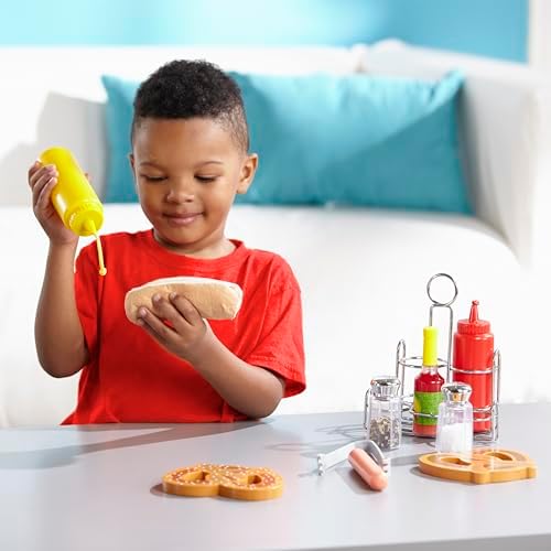 Melissa & Doug Melissa Doug Condiments Set 6 pcs - Play Food Stainless Steel Caddy