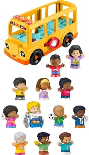Fisher-Price Little People Toddler Toy School Bus Musical Push-Along Vehicle