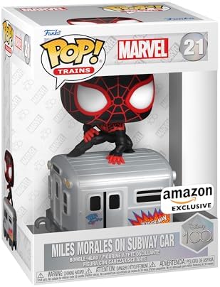 Funko POP Trains Disney 100 - Marvel Miles Morales on Subway Car - Spider-Man - Collectable Vinyl Figure