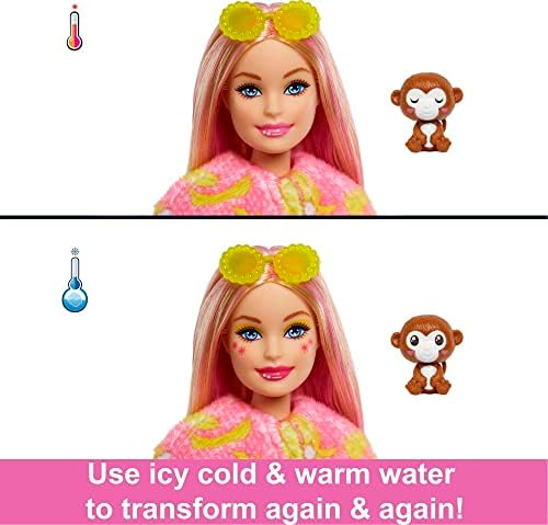 Barbie Cutie Reveal Fashion Doll Jungle Series Monkey Plush
