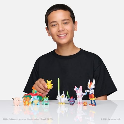 Pokemon Battle Figure 10 Pack - One 4.5-Inch Cinderace Figure Plus Three 3-Inch and Six